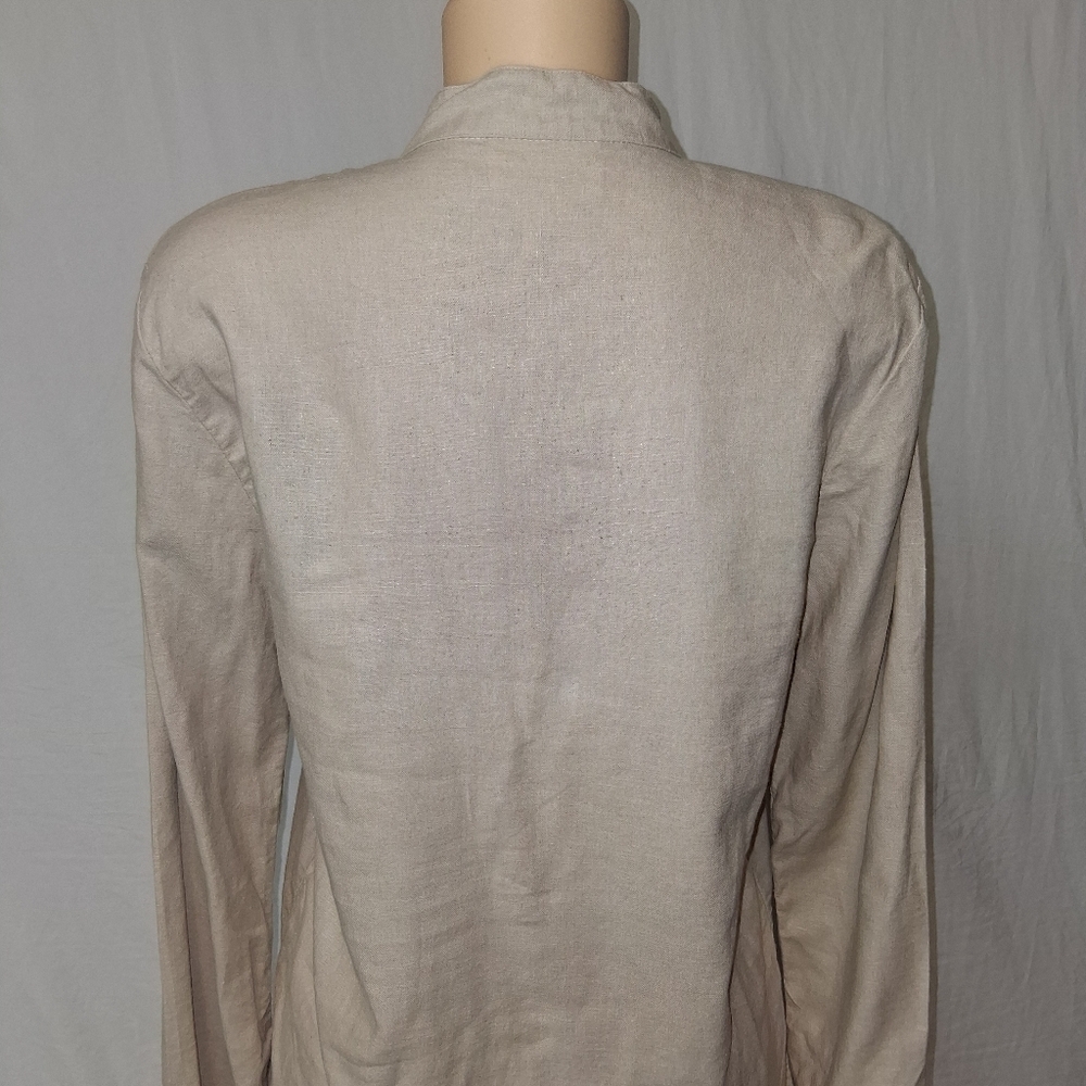 Cedar Canon Beige Floral Button Down Shirt Floral Size M - Picture 9 of 13